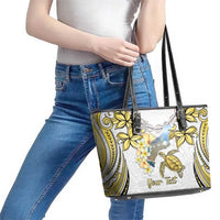 Personalised Aloha Hawaii Niihau Island Leather Tote Bag Forbidden Isle Map Shell Lei