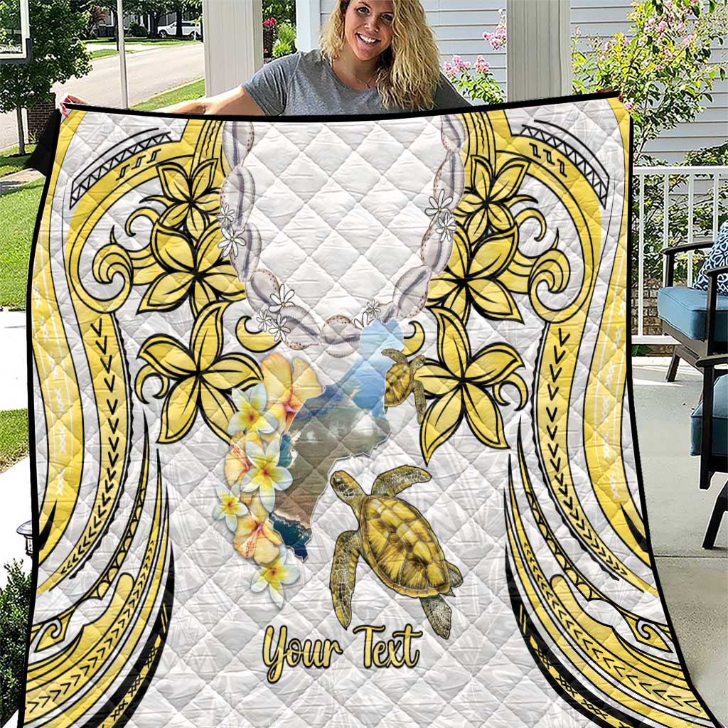 Personalised Aloha Hawaii Niihau Island Quilt Forbidden Isle Map Shell Lei