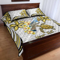 Personalised Aloha Hawaii Niihau Island Quilt Bed Set Forbidden Isle Map Shell Lei