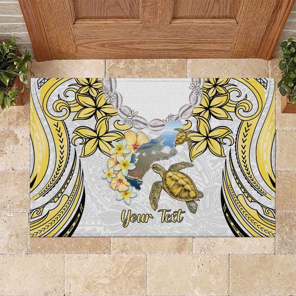 Personalised Aloha Hawaii Niihau Island Rubber Doormat Forbidden Isle Map Shell Lei