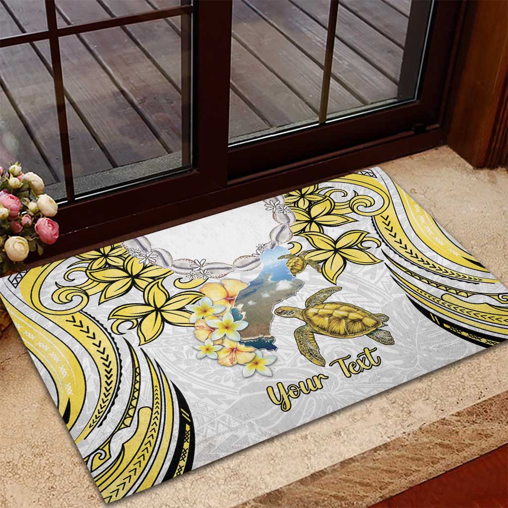 Personalised Aloha Hawaii Niihau Island Rubber Doormat Forbidden Isle Map Shell Lei
