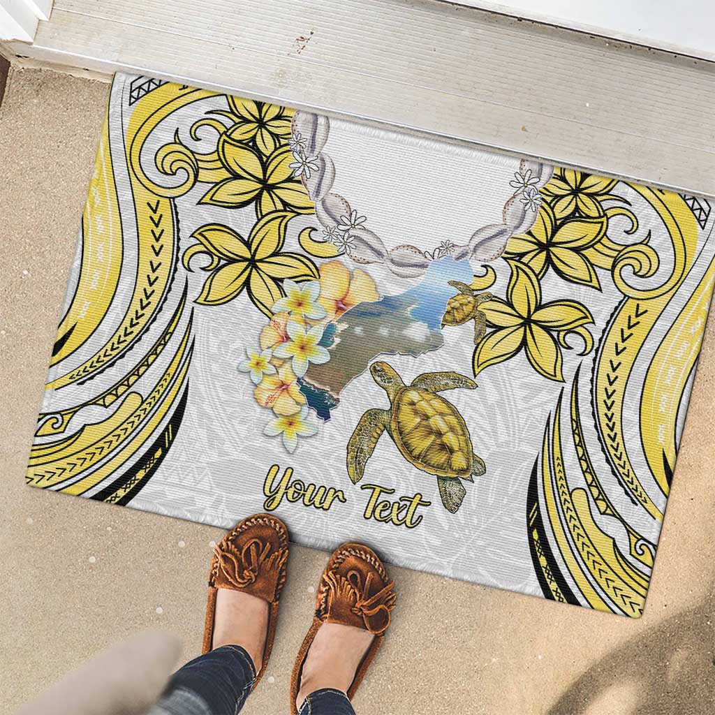 Personalised Aloha Hawaii Niihau Island Rubber Doormat Forbidden Isle Map Shell Lei