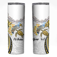 Personalised Aloha Hawaii Niihau Island Skinny Tumbler Forbidden Isle Map Shell Lei