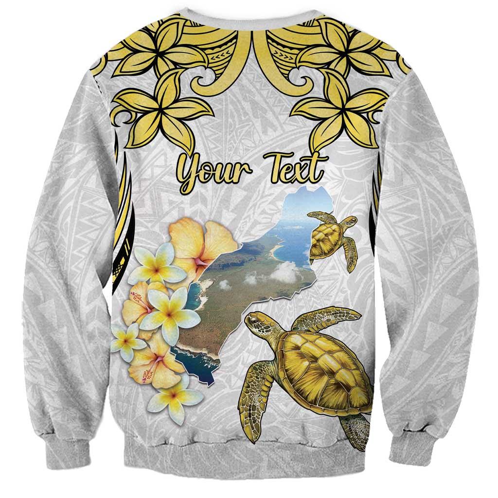 Personalised Aloha Hawaii Niihau Island Sweatshirt Forbidden Isle Map Shell Lei