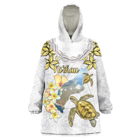 Personalised Aloha Hawaii Niihau Island Wearable Blanket Hoodie Forbidden Isle Map Shell Lei