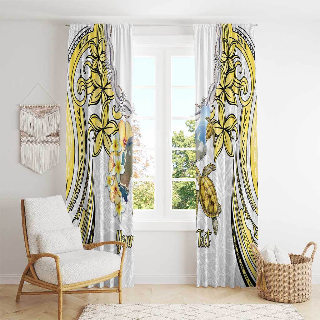 Personalised Aloha Hawaii Niihau Island Window Curtain Forbidden Isle Map Shell Lei