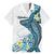 Personalised Aloha Hawaii Kahoolawe Island Family Matching Off The Shoulder Long Sleeve Dress and Hawaiian Shirt Target Isle Map With Humpback Whale