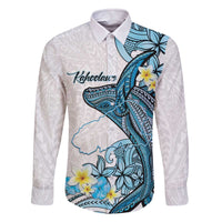 Personalised Aloha Hawaii Kahoolawe Island Family Matching Off The Shoulder Long Sleeve Dress and Hawaiian Shirt Target Isle Map With Humpback Whale