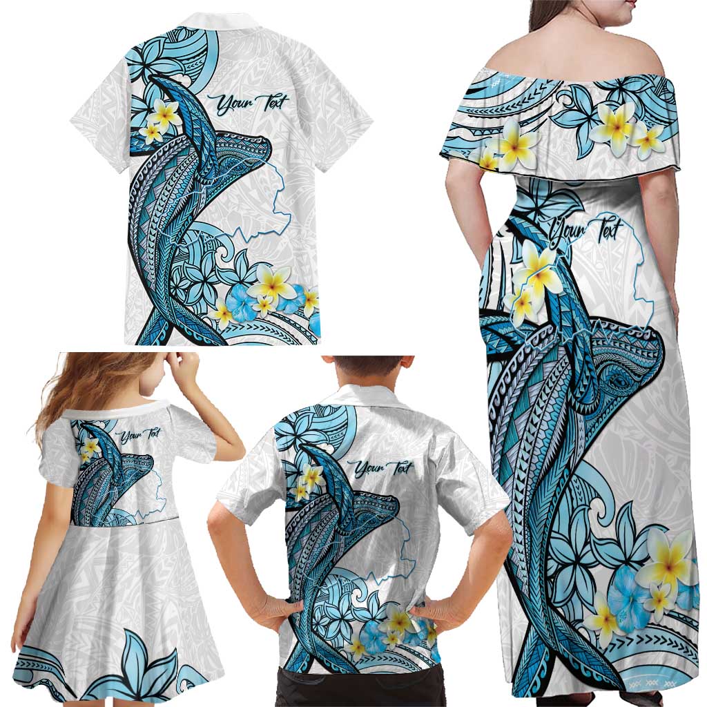 Personalised Aloha Hawaii Kahoolawe Island Family Matching Off Shoulder Maxi Dress and Hawaiian Shirt Target Isle Map With Humpback Whale