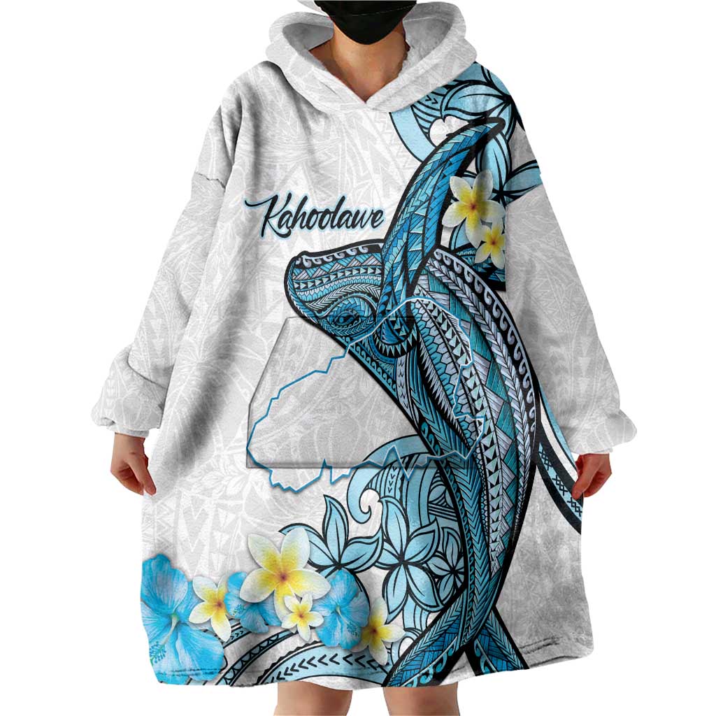 Personalised Aloha Hawaii Kahoolawe Island Wearable Blanket Hoodie Target Isle Map With Humpback Whale