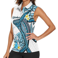 Personalised Aloha Hawaii Kahoolawe Island Women Sleeveless Polo Shirt Target Isle Map With Humpback Whale