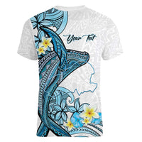 Personalised Aloha Hawaii Kahoolawe Island Women V-Neck T-Shirt Target Isle Map With Humpback Whale