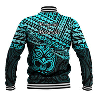Matariki New Zealand Baseball Jacket Maori New Year Tiki Turquoise Version LT14