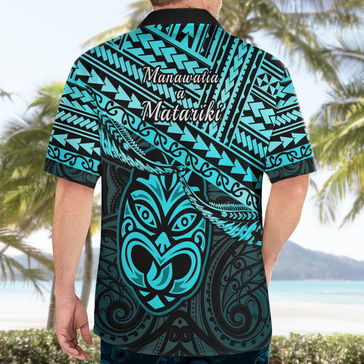 Matariki New Zealand Hawaiian Shirt Maori New Year Tiki Turquoise Version LT14 - Polynesian Pride