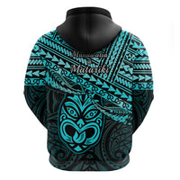 Matariki New Zealand Hoodie Maori New Year Tiki Turquoise Version LT14 - Polynesian Pride