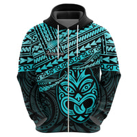 Matariki New Zealand Hoodie Maori New Year Tiki Turquoise Version LT14 - Polynesian Pride