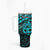 Matariki New Zealand Tumbler With Handle Maori New Year Tiki Turquoise Version