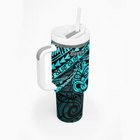 Matariki New Zealand Tumbler With Handle Maori New Year Tiki Turquoise Version