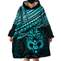 Matariki New Zealand Wearable Blanket Hoodie Maori New Year Tiki Turquoise Version LT14 - Polynesian Pride