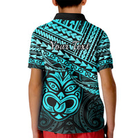 Personalised Matariki New Zealand Kid Polo Shirt Maori New Year Tiki Turquoise Version LT14