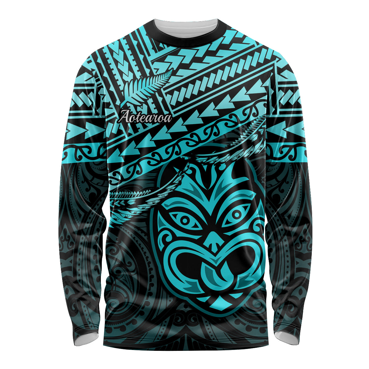 Personalised Matariki New Zealand Long Sleeve Shirt Maori New Year Tiki Turquoise Version LT14 Unisex Turquoise - Polynesian Pride