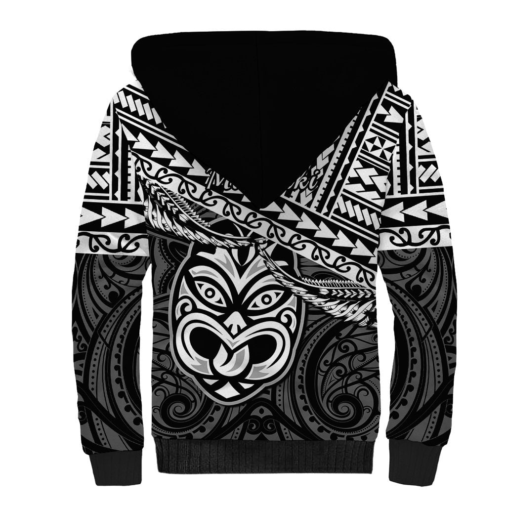 Matariki New Zealand Sherpa Hoodie Maori New Year Tiki Black Version LT14 - Polynesian Pride