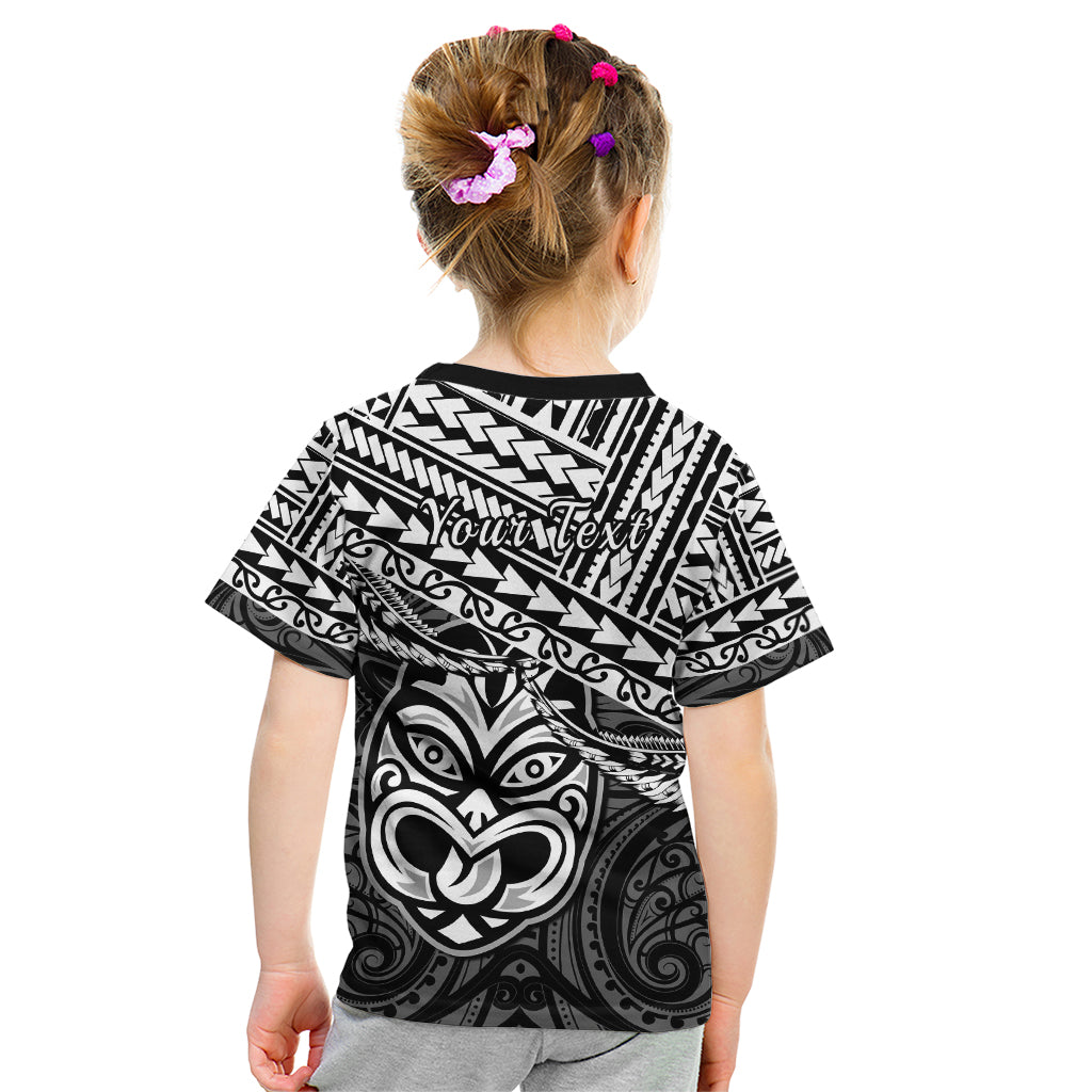 Personalised Matariki New Zealand Kid T Shirt Maori New Year Tiki Black Version LT14 - Polynesian Pride