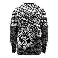 Personalised Matariki New Zealand Long Sleeve Shirt Maori New Year Tiki Black Version LT14 - Polynesian Pride