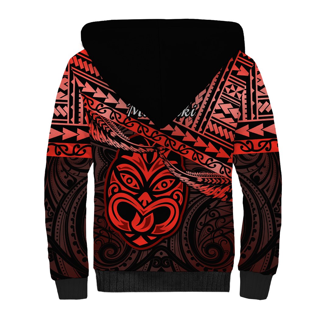 Matariki New Zealand Sherpa Hoodie Maori New Year Tiki Red Version LT14 - Polynesian Pride