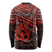 Personalised Matariki New Zealand Long Sleeve Shirt Maori New Year Tiki Red Version LT14