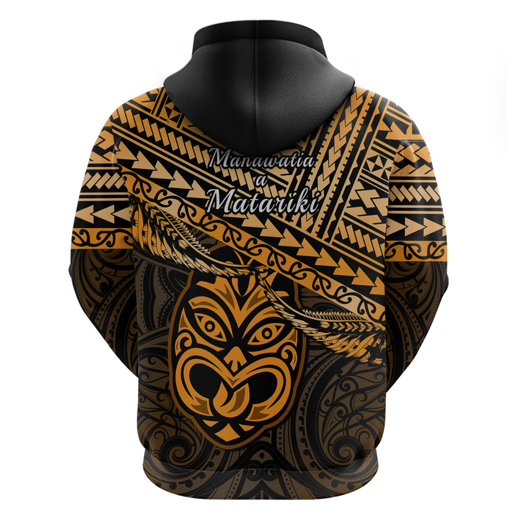 Matariki New Zealand Hoodie Maori New Year Tiki Gold Version LT14 - Polynesian Pride