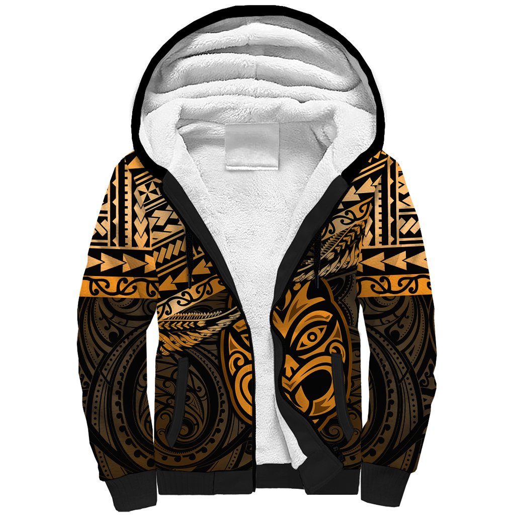 Matariki New Zealand Sherpa Hoodie Maori New Year Tiki Gold Version LT14 Unisex Gold - Polynesian Pride
