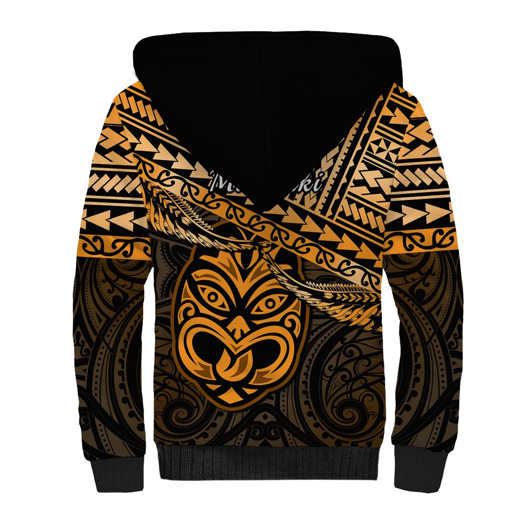 Matariki New Zealand Sherpa Hoodie Maori New Year Tiki Gold Version LT14 - Polynesian Pride