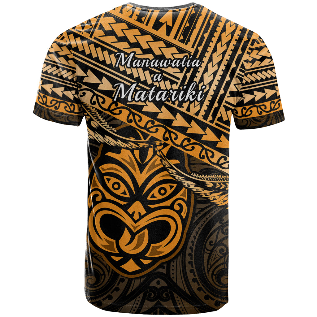 Matariki New Zealand T Shirt Maori New Year Tiki Gold Version LT14 - Polynesian Pride