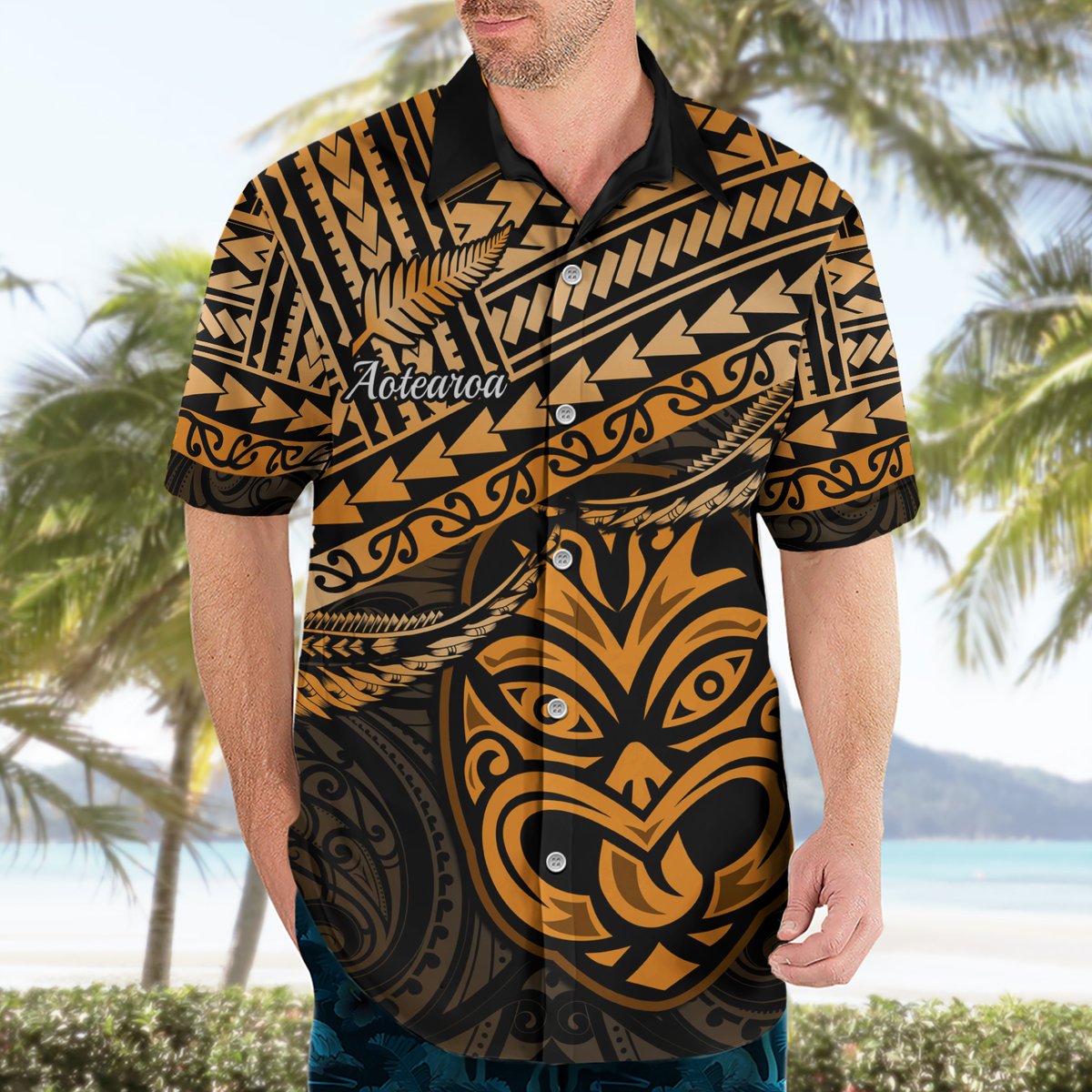 Personalised Matariki New Zealand Hawaiian Shirt Maori New Year Tiki Gold Version LT14 - Polynesian Pride