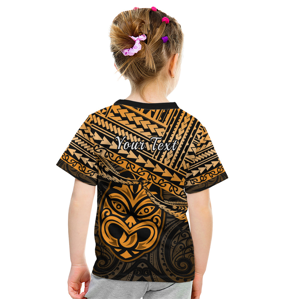 Personalised Matariki New Zealand Kid T Shirt Maori New Year Tiki Gold Version LT14 - Polynesian Pride