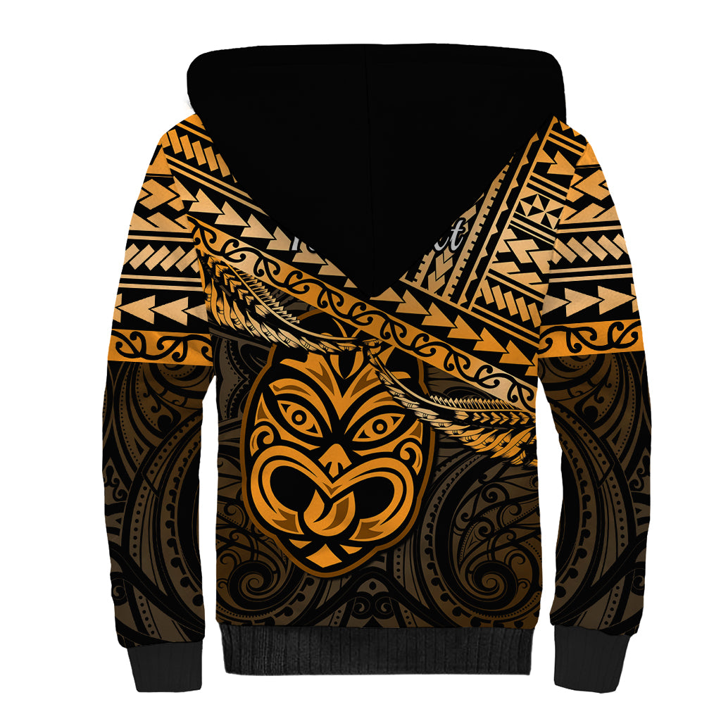 Personalised Matariki New Zealand Sherpa Hoodie Maori New Year Tiki Gold Version LT14