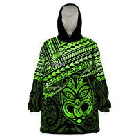 Matariki New Zealand Wearable Blanket Hoodie Maori New Year Tiki Green Version LT14 One Size Green - Polynesian Pride