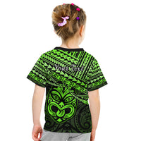Personalised Matariki New Zealand Kid T Shirt Maori New Year Tiki Green Version LT14 - Polynesian Pride