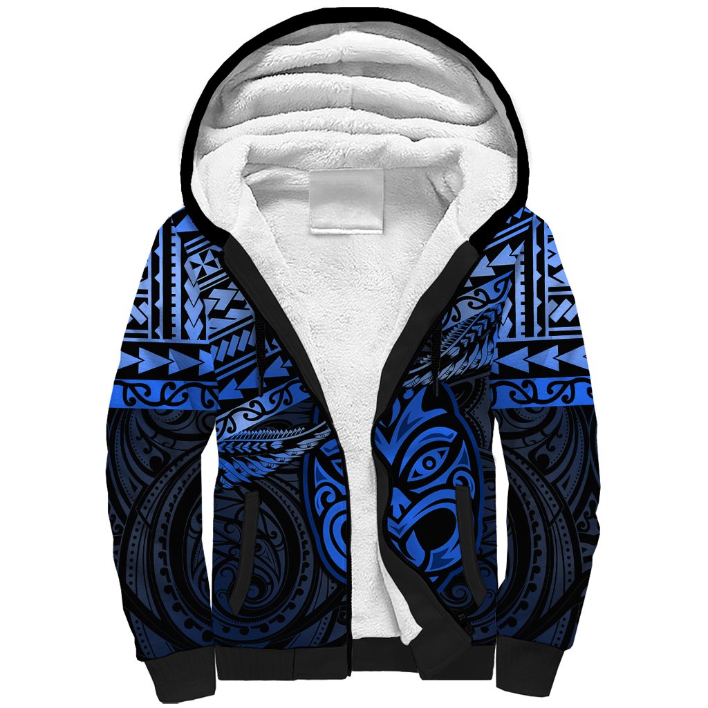 Matariki New Zealand Sherpa Hoodie Maori New Year Tiki Blue Version LT14 Unisex Blue - Polynesian Pride