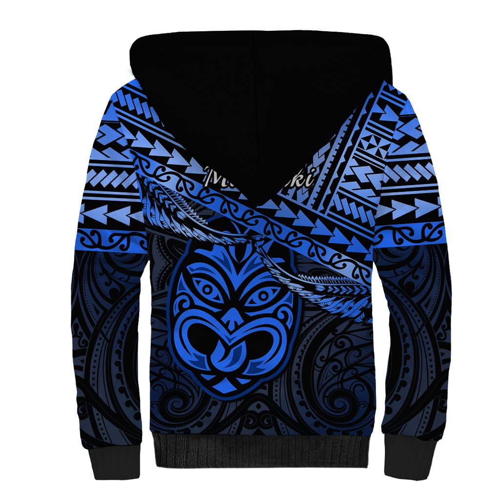 Matariki New Zealand Sherpa Hoodie Maori New Year Tiki Blue Version LT14 - Polynesian Pride