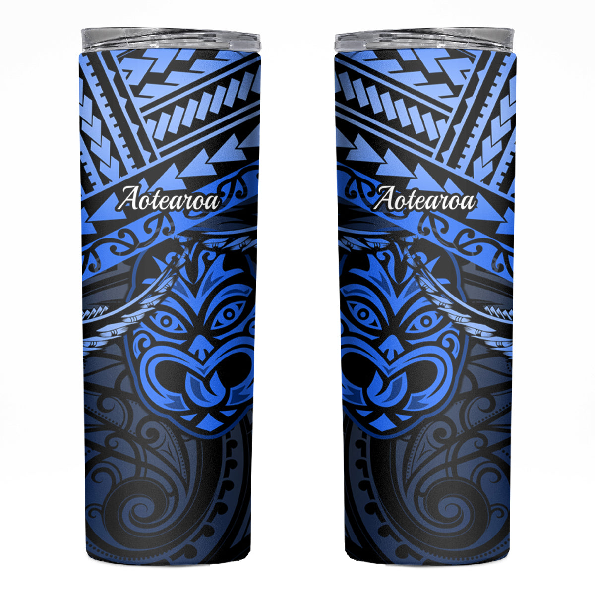 Matariki New Zealand Skinny Tumbler Maori New Year Tiki Blue Version