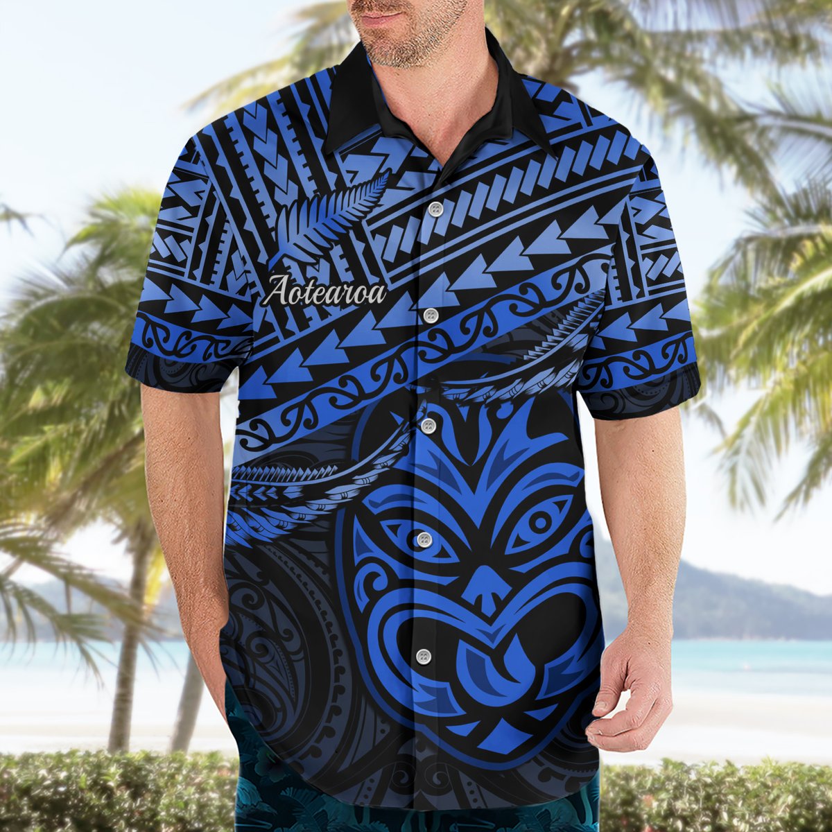 Personalised Matariki New Zealand Hawaiian Shirt Maori New Year Tiki Blue Version LT14 - Polynesian Pride