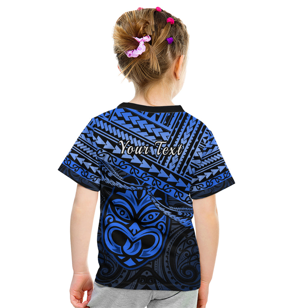 Personalised Matariki New Zealand Kid T Shirt Maori New Year Tiki Blue Version LT14 - Polynesian Pride