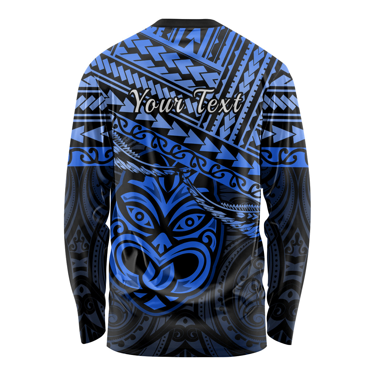 Personalised Matariki New Zealand Long Sleeve Shirt Maori New Year Tiki Blue Version LT14 - Polynesian Pride
