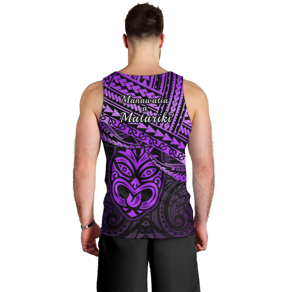 Matariki New Zealand Men Tank Top Maori New Year Tiki Purple Version LT14 - Polynesian Pride