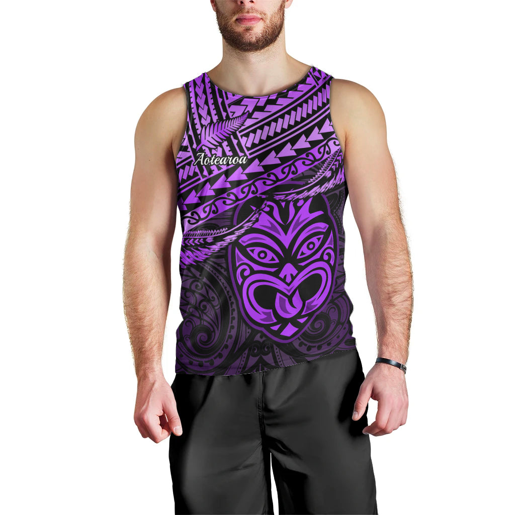 Matariki New Zealand Men Tank Top Maori New Year Tiki Purple Version LT14 - Polynesian Pride