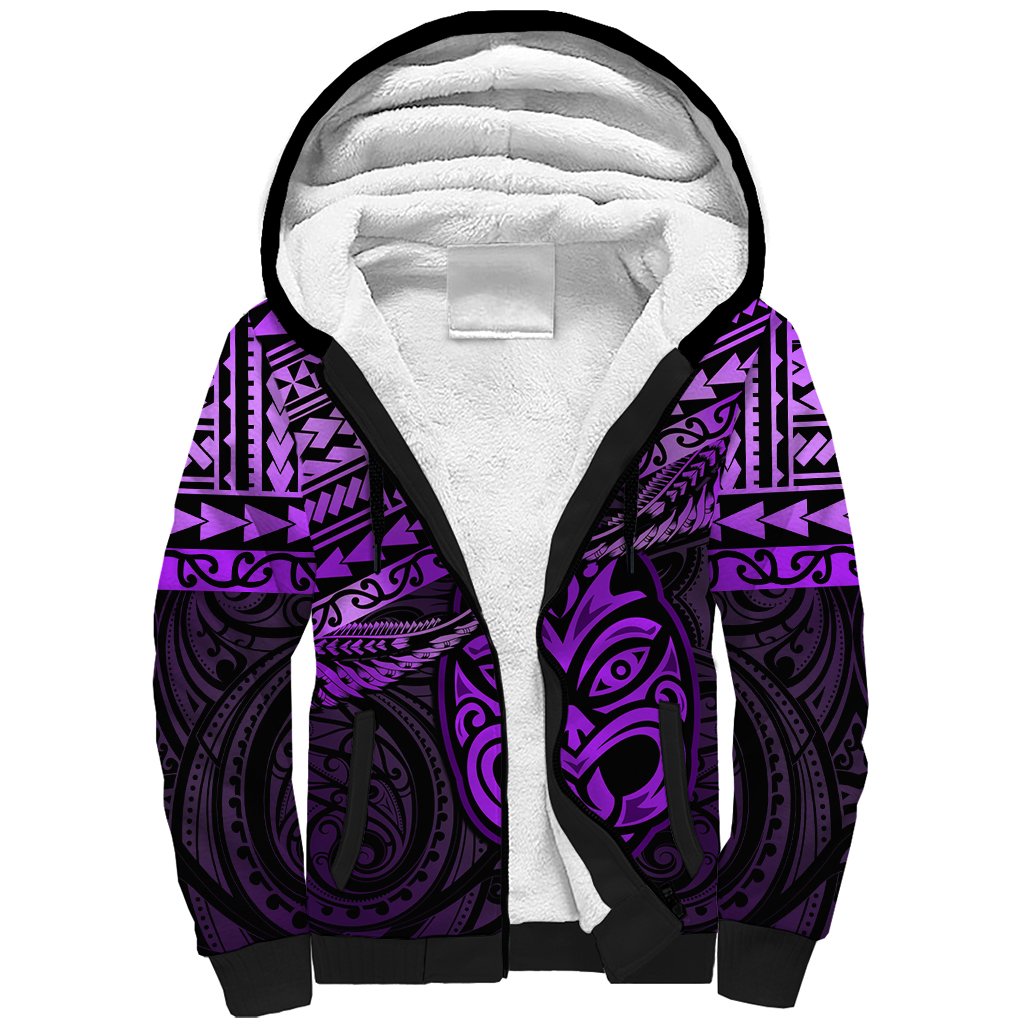 Matariki New Zealand Sherpa Hoodie Maori New Year Tiki Purple Version LT14 Unisex Purple - Polynesian Pride
