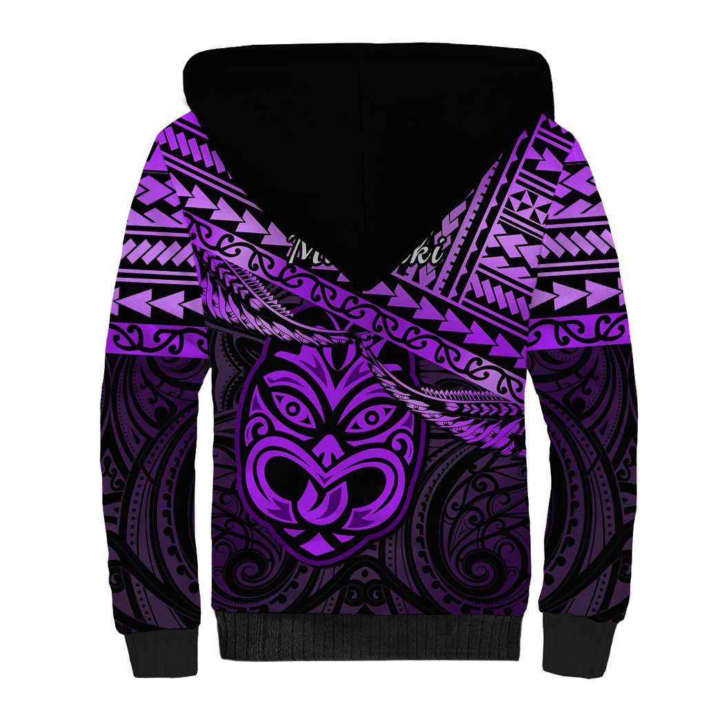 Matariki New Zealand Sherpa Hoodie Maori New Year Tiki Purple Version LT14 - Polynesian Pride