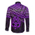 Personalised Matariki New Zealand Long Sleeve Button Shirt Maori New Year Tiki Purple Version LT14